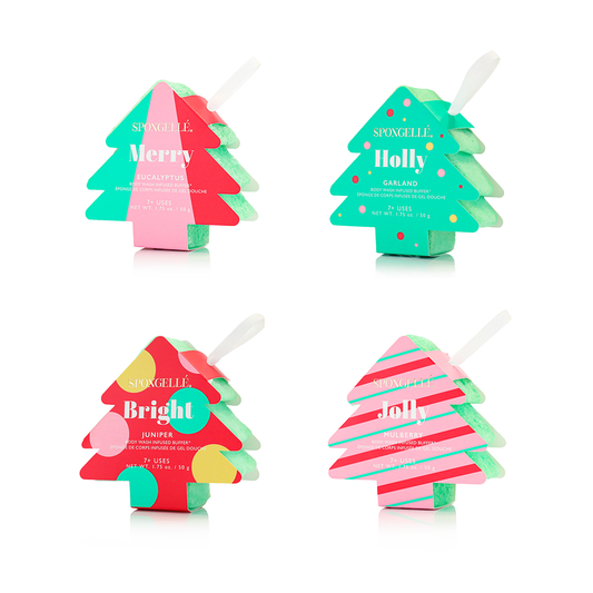 Holiday Tree Body Wash Infused Buffer Assorted Pack of 4