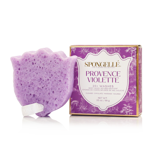 Provence Violette Les Fleur Body Wash Infused Buffer Purple Sponge
